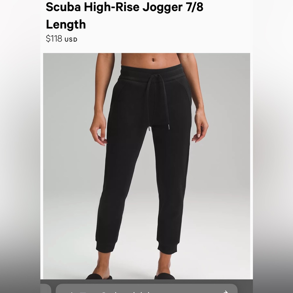 Lululemon Scuba High-Rise Jogger 7/8 Length size 4